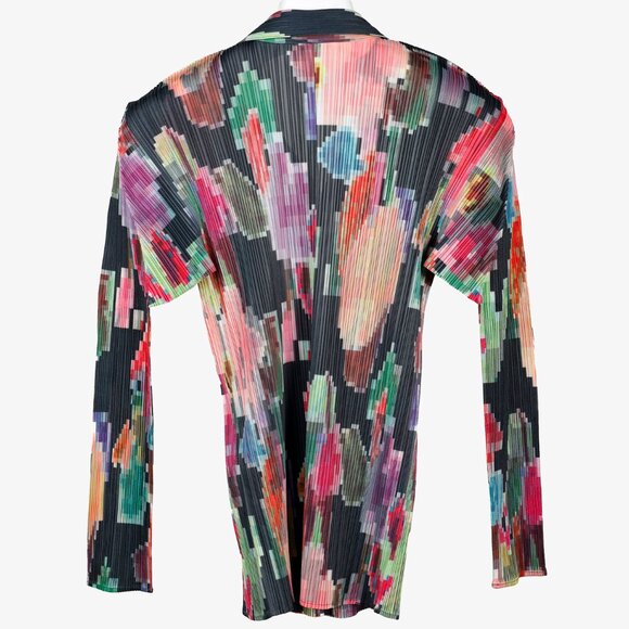 Pleats Please Issey Miyake Archival Pixelated Multicolour Flower Jacket, Size L - Picture 2 of 10